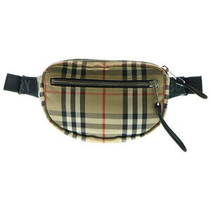 Burberry Nova Check Body Belt Crossbody Bag Waist Shoulder Beige Tan Black
